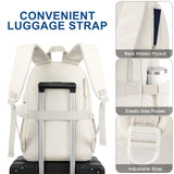 WINDARS Backpacks for Girls, 15.6 Inch School Bag Cute Waterproof Laptop Bookbag Large College Backpack for Teen Women Students Anti Theft Travel Daypack, Beige
