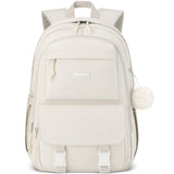 WINDARS Backpacks for Girls, 15.6 Inch School Bag Cute Waterproof Laptop Bookbag Large College Backpack for Teen Women Students Anti Theft Travel Daypack, Beige