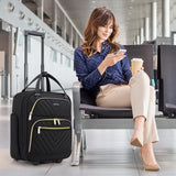 Winilla Carry - on Underseat 16 - inch Luggage with Wheels, Softside Rolling Carry - on, Lightweight Travel Suitcase for Men Women, Personal Item Rolling Travel Bag