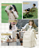 winspansy Backpack for School Teenage Girls Boys,Waterproof Lightweight School Bags Travel Daypack Simple Cute College Backpack Rucksack for Women Men fit 14 Inch Laptop,Beige