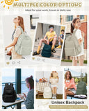 winspansy Backpack for School Teenage Girls Boys,Waterproof Lightweight School Bags Travel Daypack Simple Cute College Backpack Rucksack for Women Men fit 14 Inch Laptop,Beige