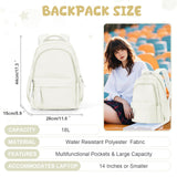 winspansy Small Backpack For School Girls Boys Aesthetic Lightweight Travel Daypack Simple Cute Backpack For Women Men College High School Bookbag Fit 14 Inch Laptop,Beige