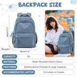 winspansy Small Backpack For School Girls Boys Aesthetic Lightweight Travel Daypack Simple Cute Backpack For Women Men College High School Bookbag Fit 14 Inch Laptop, Blue