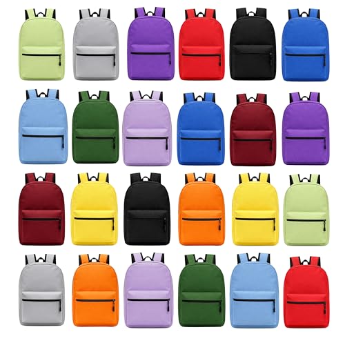 Winterlace 24 Pack Backpack, Bulk 17 inch Lightweight Outdoor Travel Gym Corporate Events Bag (Assorted) | Backpacks4Less