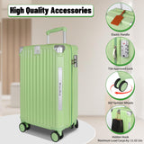 WireHot 22x14x9 Airline Approved Vintage Style Carry On Luggage with Backpack Sets, ABS+PC Hardshell Small 20 inch Retro Suitcase with Protective Cover & Luggage Tag (Avocado Green, 20in/BP/TB)