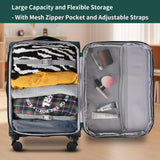 WireHot 3 - Piece Softside Expandable Luggage Set with Front Open Pocket, Lightweight and Durable Oxford Fabric Suitcase Set with TSA Lock (Dark Green, 20in/24in/28in)