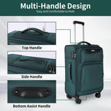 WireHot 3 - Piece Softside Expandable Luggage Set with Front Open Pocket, Lightweight and Durable Oxford Fabric Suitcase Set with TSA Lock (Dark Green, 20in/24in/28in)