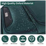 WireHot 3 - Piece Softside Expandable Luggage Set with Front Open Pocket, Lightweight and Durable Oxford Fabric Suitcase Set with TSA Lock (Dark Green, 20in/24in/28in)
