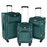 WireHot 3 - Piece Softside Expandable Luggage Set with Front Open Pocket, Lightweight and Durable Oxford Fabric Suitcase Set with TSA Lock (Dark Green, 20in/24in/28in)
