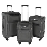 WireHot 3-Piece Softside Expandable Luggage Set with Front Open Pocket, Lightweight and Durable Oxford Fabric Suitcase Set with TSA Lock (Gray, 20in/24in/28in)