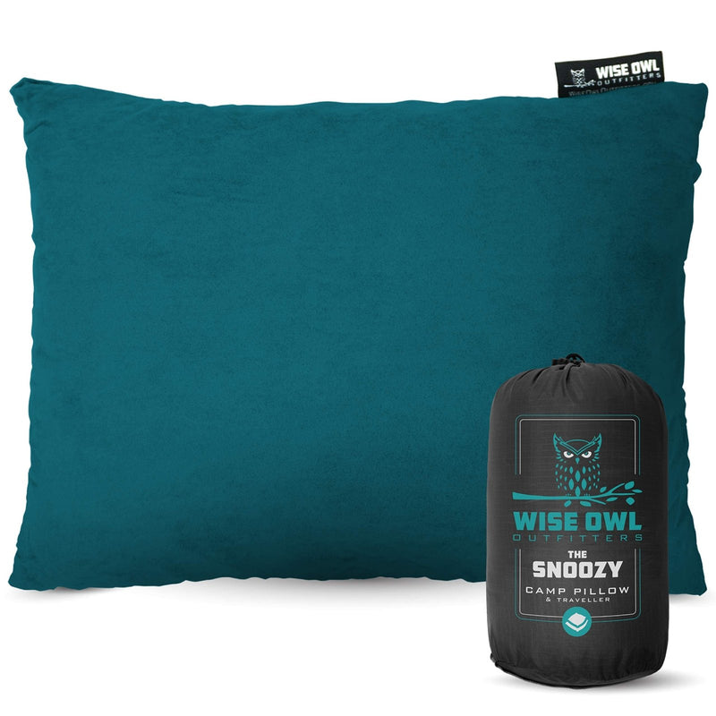Wise Owl Outfitters Camping Pillow – Memory Foam Travel Pillow for Airplane Sleeping, Hiking, Backpacking & Outdoor Use - Small & Portable for Adults, Car, Camp & Tent