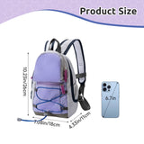 WisePoint 4L Mini Backpack, 8 Inches Lightweight Hiking Backpack for Women, Small Travel Rucksack for Outdoor Sport, Walking (Grey Purple)