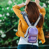 WisePoint 4L Mini Backpack, 8 Inches Lightweight Hiking Backpack for Women, Small Travel Rucksack for Outdoor Sport, Walking (Grey Purple)