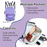 WisePoint 4L Mini Backpack, 8 Inches Lightweight Hiking Backpack for Women, Small Travel Rucksack for Outdoor Sport, Walking (Grey Purple)