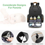 WITSTEP Diaper Bag Laptop Backpack, Black, Unisex