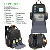 WITSTEP Diaper Bag Laptop Backpack, Black, Unisex