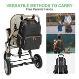 WITSTEP Diaper Bag Laptop Backpack, Black, Unisex