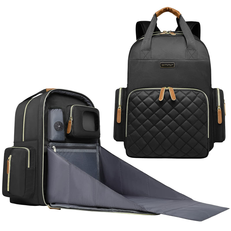 WITSTEP Diaper Bag Laptop Backpack, Black, Unisex