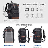 WITZMAN Canvas Backpack Carry On Travel Backpack Duffel Bag Fit 18 inch Laptop for Men Women Canvas Toiletry Bag for Men Hanging Dopp Kit Organizer Water-resistant Travel Toiletries bag Men Bat