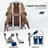 WITZMAN Canvas Backpack for Men Vintage Rucksack Fit 15.6 inch Laptop Backpack Travel High Capacity Casual Daypack (A8004 brown)