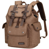 WITZMAN Canvas Backpack for Men Vintage Rucksack Fit 15.6 inch Laptop Backpack Travel High Capacity Casual Daypack (A8004 brown)