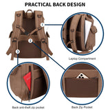 WITZMAN Canvas Backpack for Men Vintage Rucksack Fit 15.6 inch Laptop Backpack Travel High Capacity Casual Daypack (A8004 brown)