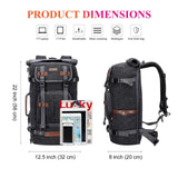 WITZMAN Canvas Backpack Vintage Travel Backpack Large Laptop Bags Convertible Shoulder Rucksack(A519 - 1 Black)