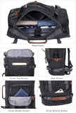 WITZMAN Canvas Backpack Vintage Travel Backpack Large Laptop Bags Convertible Shoulder Rucksack(A519 - 1 Black)