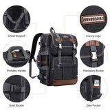 WITZMAN Canvas Travel Backpack for Men Large Laptop Backpack Fit 16 inch Carry - on Airline Approved Convertible Shoulder Rucksack(A6617 - 3 Black)
