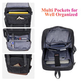 WITZMAN Canvas Travel Backpack for Men Large Laptop Backpack Fit 16 inch Carry - on Airline Approved Convertible Shoulder Rucksack(A6617 - 3 Black)