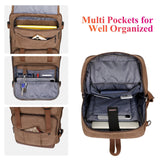 WITZMAN Canvas Travel Backpack for Men Large Laptop Backpack Fit 16 inch Carry - on Airline Approved Convertible Shoulder Rucksack(A6617 - 3 Brown)