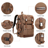 WITZMAN Canvas Travel Backpack for Men Large Laptop Backpack Fit 16 inch Carry - on Airline Approved Convertible Shoulder Rucksack(A6617 - 3 Brown)
