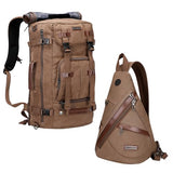 WITZMAN Canvas Travel Backpack Large Laptop Bags Convertible Shoulder Sling Bag Convertible Sling Backpack Crossbody Chest Bag