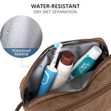 WITZMAN Canvas Travel Backpack Large Laptop Bags Convertible Shoulder Toiletry Bag Hanging Dopp Kit Organizer Water-resistant