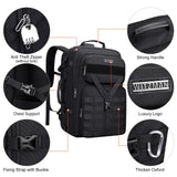 WITZMAN Carry On Travel Backpack for Men Large Convertible 45L Fit 17 Inch Laptop Backpack 3 in 1 Bag for Airline Approved(B688 Black)