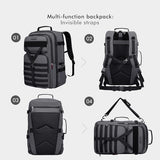 WITZMAN Carry On Travel Backpack for Men Large Convertible 45L Nylon Backpack 3 in 1 Bag and mens travel bag toiletry Large Hanging Multi-organization Bathroom Bag