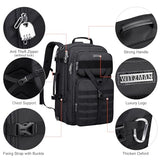 WITZMAN Carry On Travel Backpack for Men Large Convertible 45L Nylon Backpack 3 in 1 Bag and Toiletry Bag Large Hanging Multi-organization Bathroom Bag
