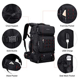 WITZMAN Carry-On Travel Backpack for Men - Nylon Duffle Backpack with Multi-Organization and Hanging Toiletry Bag