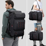 WITZMAN Carry on Travel Backpack for Men Women Airline Approved Convertible Nylon Duffle Backpack Luggage Bag (B682 Black)