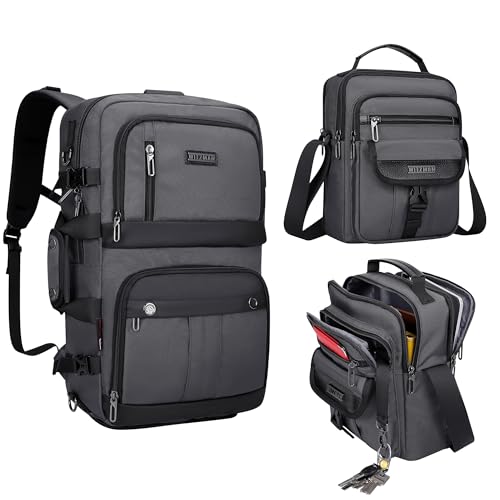 WITZMAN Carry on Travel Backpack for Men Women Laptop Backpack with USB Charging Port Airline Approved and Crossbody Bags Lightweight Casual Messenger Bag