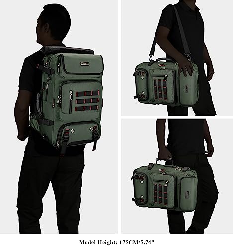 WITZMAN Convertible Travel Backpack for Men - Airline Approved, Nylon Duffle Backpack with Multi-organization, Hanging Toiletry Bag