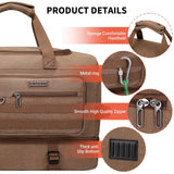 WITZMAN Duffle Bag for Men 50L Canvas Weekender Overnight Bag with Toiletry Bag Sets Travel Duffel Bag Shoes Compartment（A8010/2 Brown）