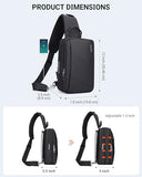 WITZMAN Mens Sling Bag Nylon Multiple Pockets Crossbody Shoulder Bag