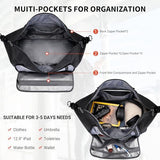 WITZMAN Nylon Duffle Bag for Men 55L with Toiletry Bag Sets Overnight Bag