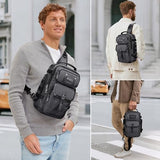 WITZMAN Sling Bag for Men Casual Crossbody Bag Fits 9.7 Inch Ipad