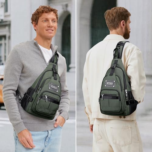 WITZMAN Sling Bag for Men Casual Crossbody Bag with USB Charging Port