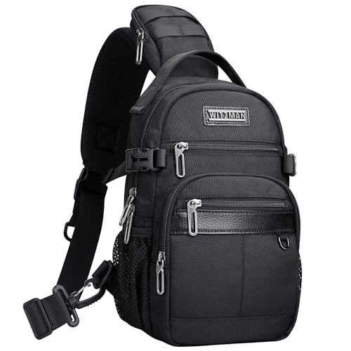 WITZMAN Sling Bag for Men Casula Crossbody Bag with Shoulder Strap Pocket