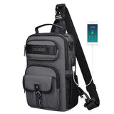 WITZMAN Sling Bag for Men Convertible Sling Backpack with USB Charging Port