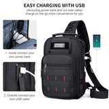 WITZMAN Sling Bag for Men Large Travel Crossbody Bag with USB Charging Port