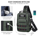 WITZMAN Sling Bag for Men Small Travel Crossbody Bag with USB Charging Port